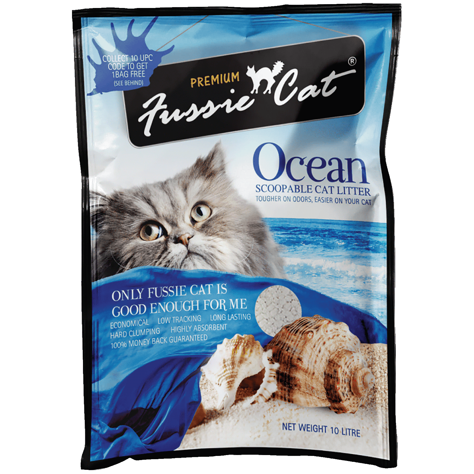 Buy Fussie Cat Bentonite Litter Ocean 10L Pets Global Singapore Online Shopping and Delivery Pets Global Pte Ltd